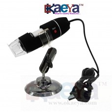 OkaeYa 200X 2Mp 8 LED USB Digital Microscope Endoscope Zoom Camera Magnifier Plus Stand